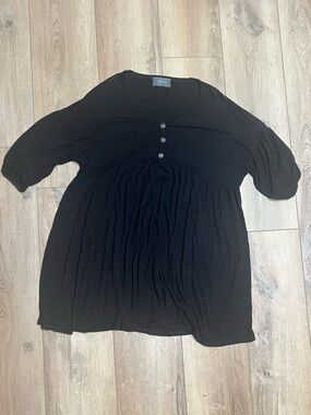 Hudson Gray Black V-Neck Casual Dress Small